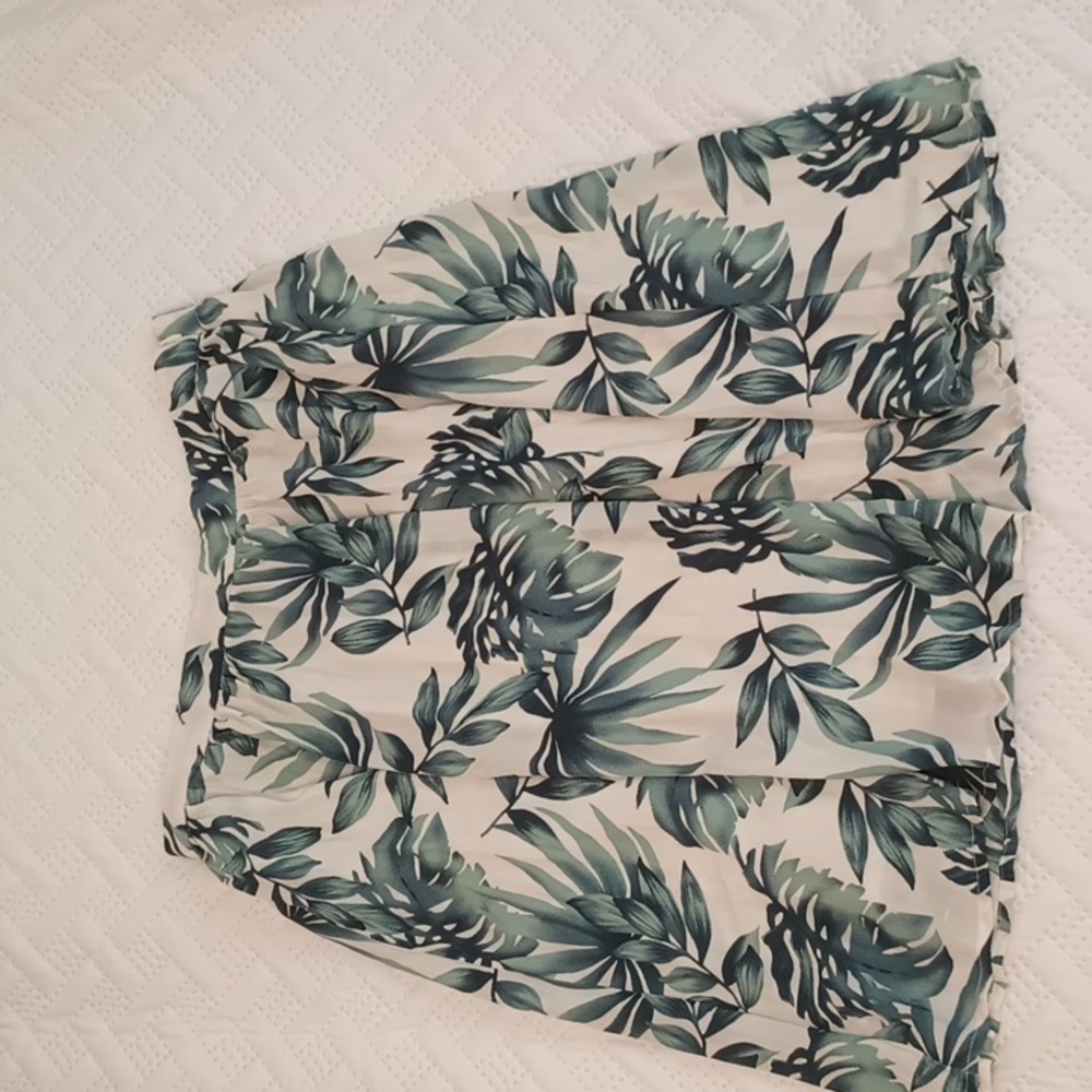 Gibson White Green Palm Skirt